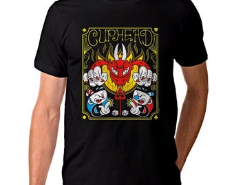 Cuphead vs The Devil T-Shirt, Men's Women's All Sizes (pfa-319)