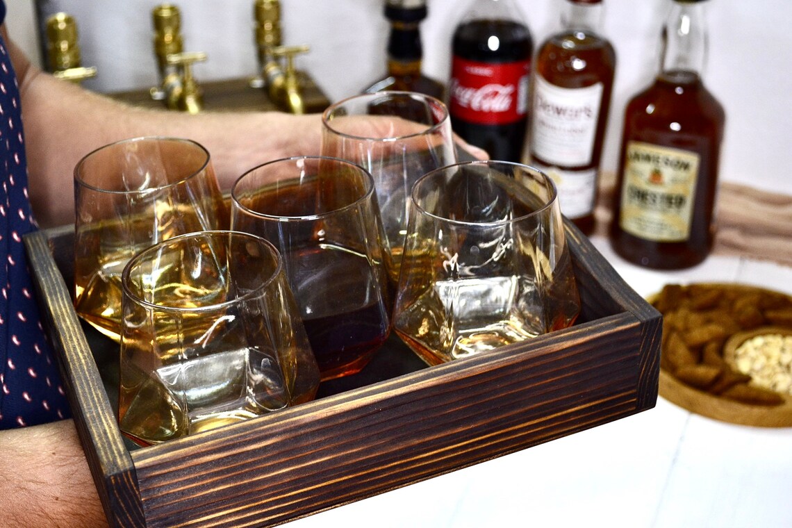 Tray drinks tray serving tray breakfast tray wood tray Etsy