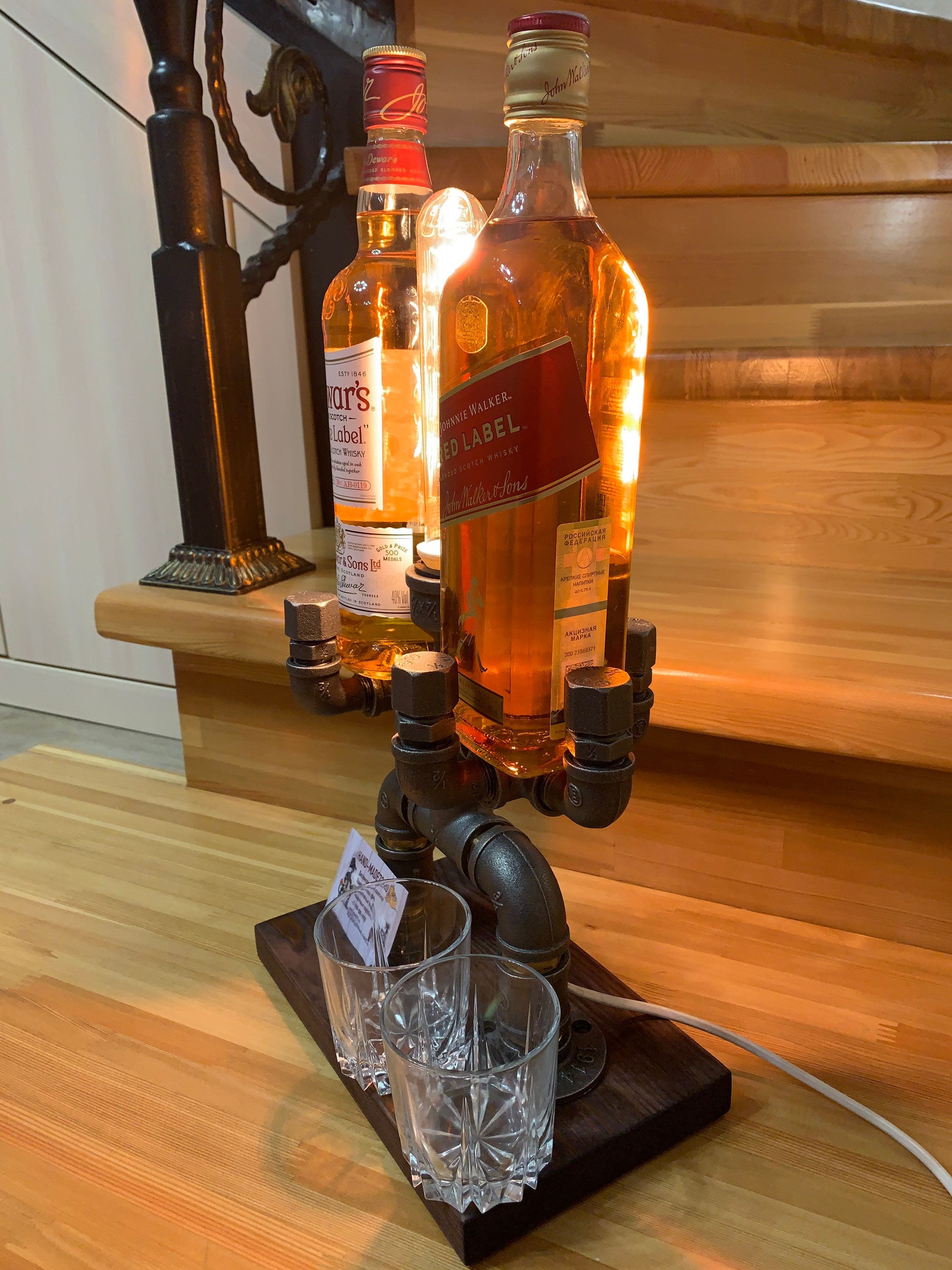 Whiskey bottles holder bottle holder rack personalized Etsy