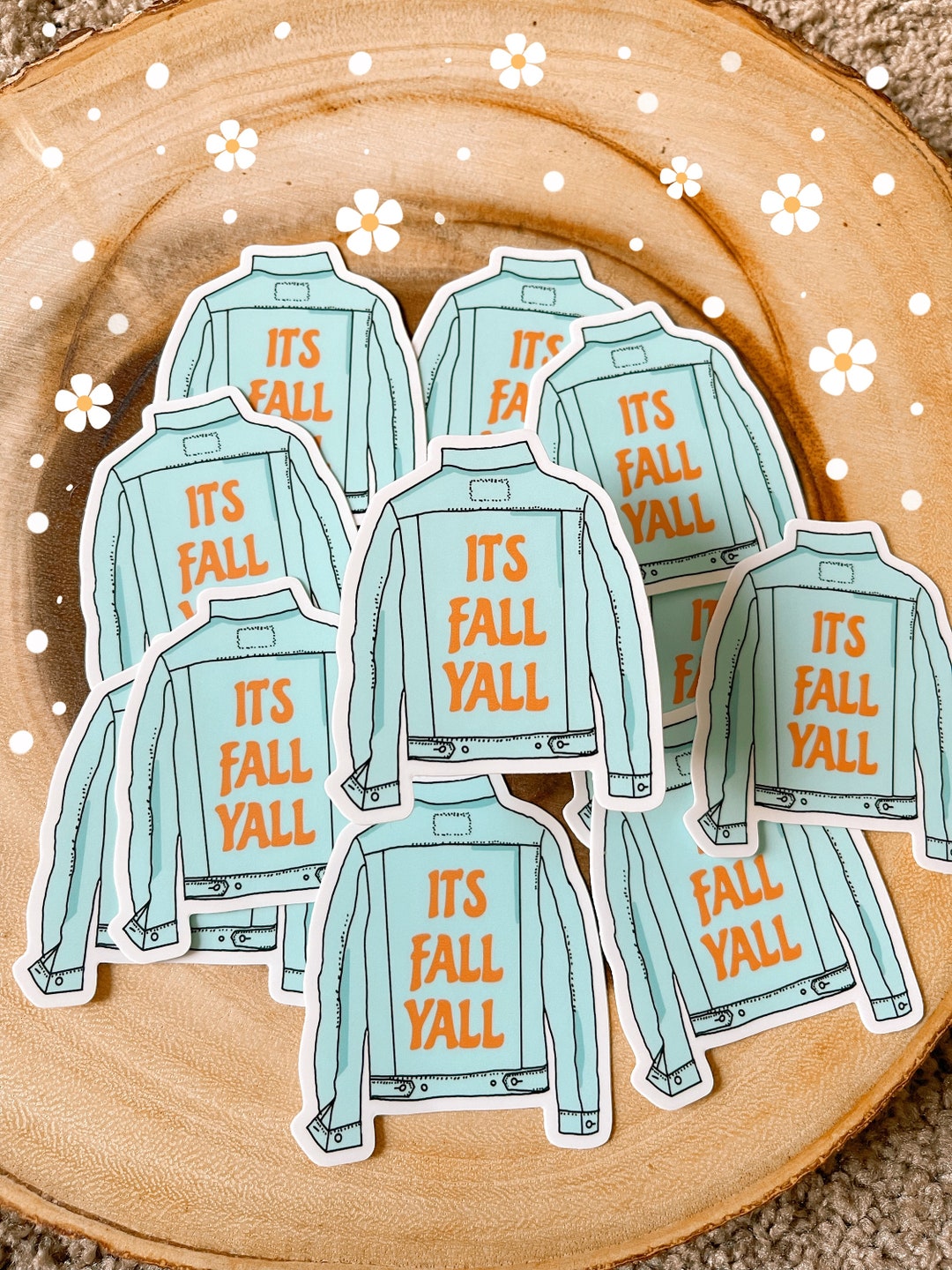 Jean Jacket It’s Fall Y’all Sticker|sticker|fall Stickers|fashion ...