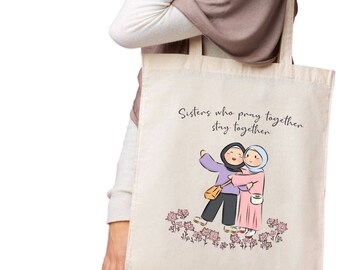 Tote bag - SISTER BAG friend gift. mum life ramadan Eid Gifts Islamic gifts. Quran Sunnah Dua Planner notepad ramadhan Gift islam