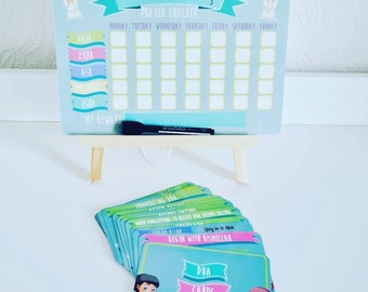 Prayer tracker and dua cards set. whiteboard, kids Islamic Notepad Daily planner Reminders Gift ideas Ramadhan Eid gift weekly notepad islam