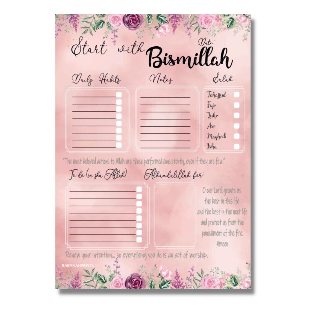To Do List, Notepad, Islamic Notepad, Daily Planner Reminders Gift ...
