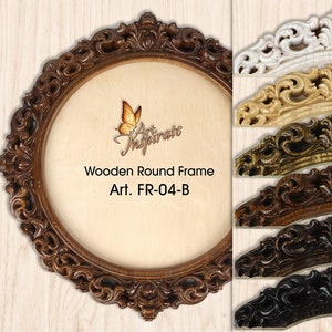 Carved Wooden Round Frame / Mirror Frame / Photo Frame / Custom Size - Etsy