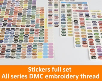 DMC Floss Vinyl Stickers. 8*14mm. Full set / All series DMC embroidery thread