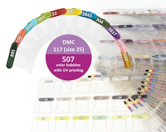 Full Set DMC Plastic bobbins . All series DMC printed bobbins. Bobbins for storing embroidery thread