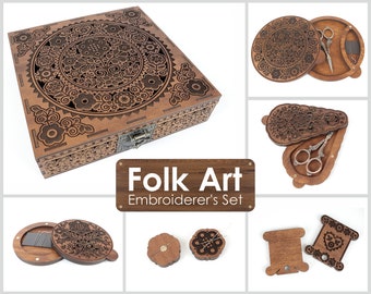 Embroiderer's Set "Folk Art". Gift for the embroiderer.