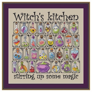 Halloween Advent  Calendar  Witch's kitchen Cross Stitch Pattern PDF