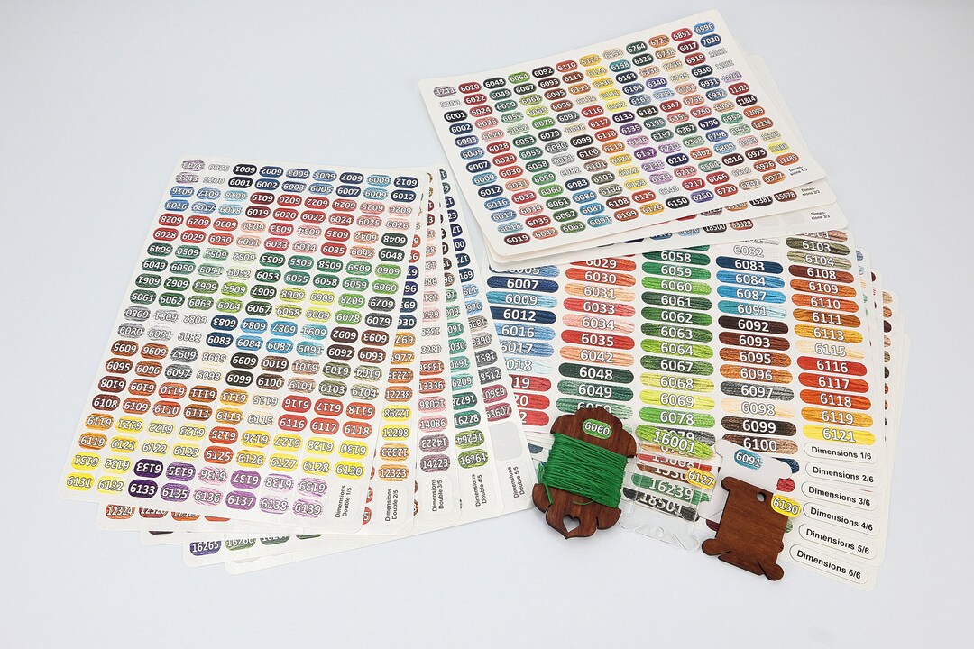 Dimensions floss vinyl stickers all size threads stickers floss