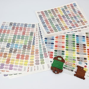 Dimensions Floss Vinyl Stickers. All size. Threads Stickers floss storage. Holder Floss Bobbin Stickers. Floss Stickers for Dimensions.