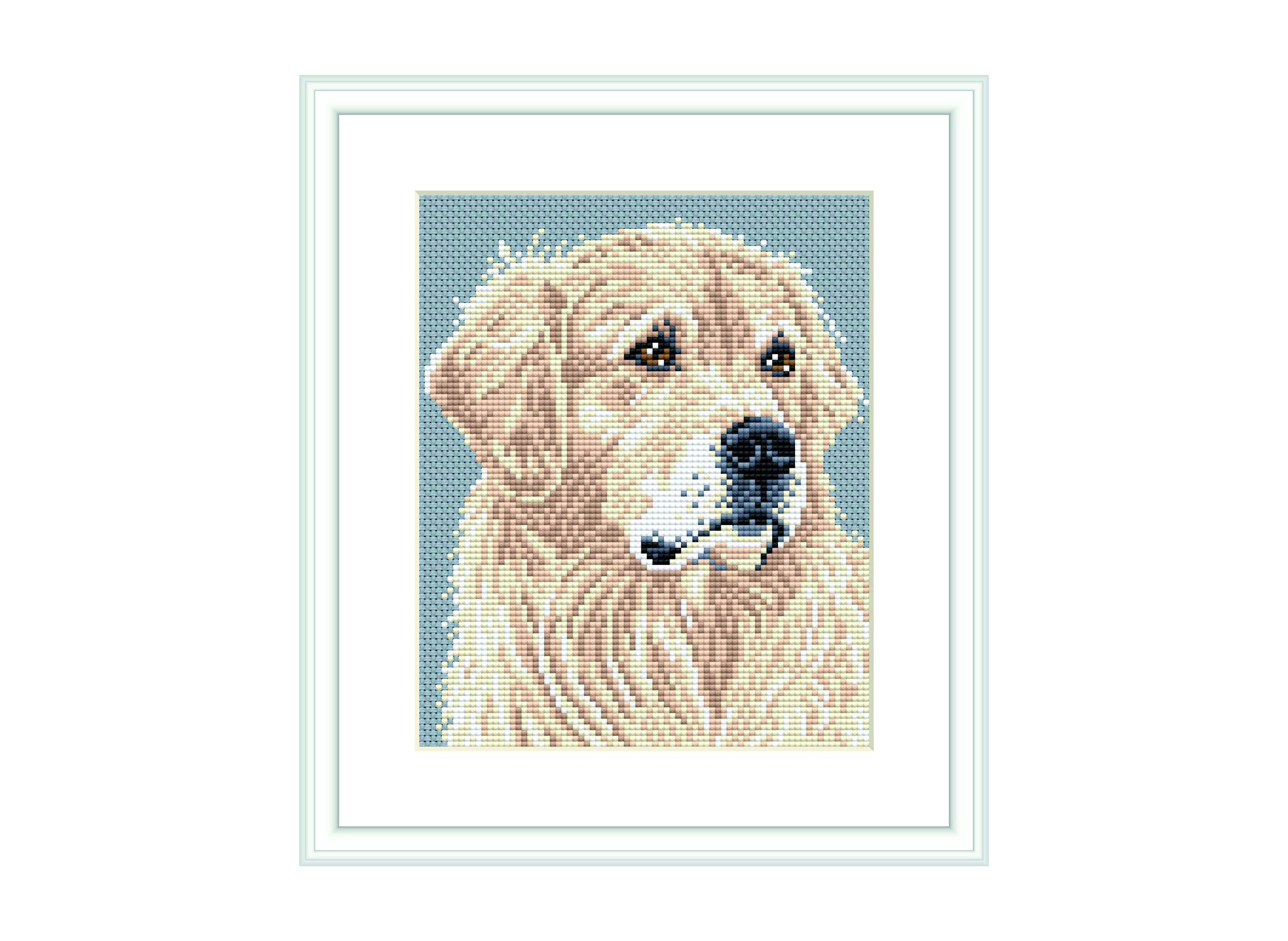 犬の刺繍画　ゴールデンレトリバー　額入り 犬の刺繍画 ゴールデンレトリバー 額入り - メルカリ