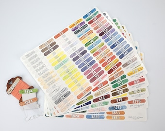 DMC Floss Vinyl Stickers. 8*39mm. Floss Bobbin Stickers. DMC Floss Organize. All series DMC