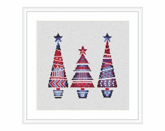 Christmas Tree Cross Stitch Pattern, Christmas Ornament Cross Stitch Pattern, Instant Download PDF