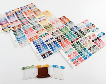 DMC Pearl Cotton Floss Vinyl Stickers. 8*39mm. Floss Bobbin Stickers. DMC Floss Organize.