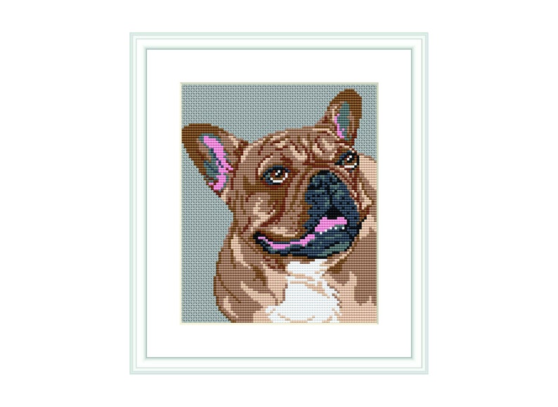 Cute French Bulldog Counted Cross Stitch Pattern / Cream Etsy
