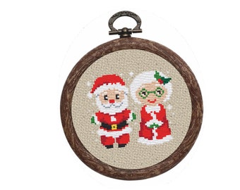 Mr. and Mrs. Claus/Christmas/ Cross Stitch Pattern /  Instant Digital Download, PDF Pattern