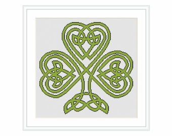 Shamrock Celtic Clover Cross Stitch Pattern Instant Digital Download PDF