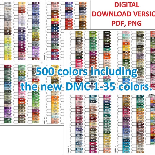 Floss Inventory DMC. Thread Chart. the Perpetual Inventory Etsy Canada