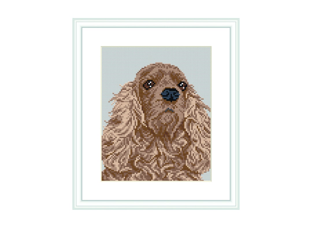 English Cocker Pattern English Cocker Spaniel Cute Cross Stitch Pattern / Dog Portrait ...