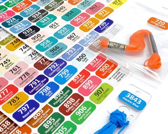 DMC Floss Vinyl Stickers. 16x32mm. DMC floss or diamond painting / Color Stickers