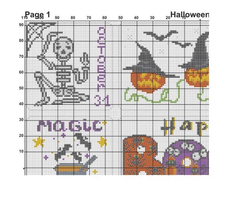 Halloween Sampler Cross Stitch Pattern PDF - Etsy