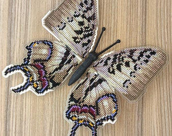 Cross Stitch embroidery Butterfly  / Butterfly "Polyura dehanii sulthan" / BUT-90