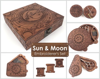 Sun & Moon. Royal embroidery set. 100 floss bobbins