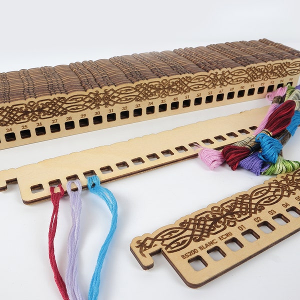 Wooden Hanging File Thread Organizer - Thread Organizer, for 508 DMC Floss.