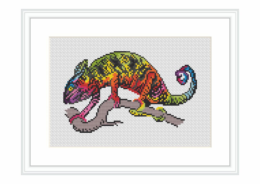 Chameleon Cross Stitch Pattern Instant Digital Download PDF Etsy