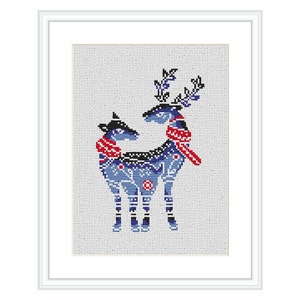 Christmas Reindeer cross stitch, reindeer pattern,  christmas cross stitch,  Cross Stitch Pattern/Instant Digital Download, PDF Pattern