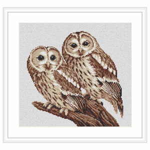 Owls Cross Stitch Pattern Instant Digital Download PDF