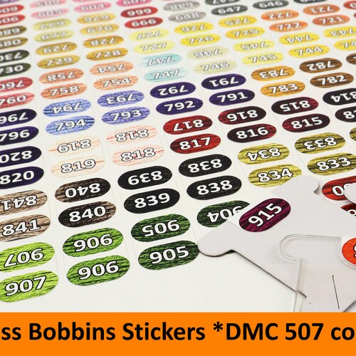 DMC Floss Vinyl Stickers. 14*19mm. Double Vinyl Stickers. DMC Floss Organize DMC Number 507 colors