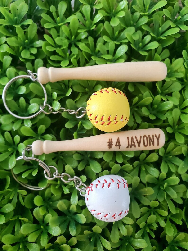 Personalized Baseball Keychain Etsy