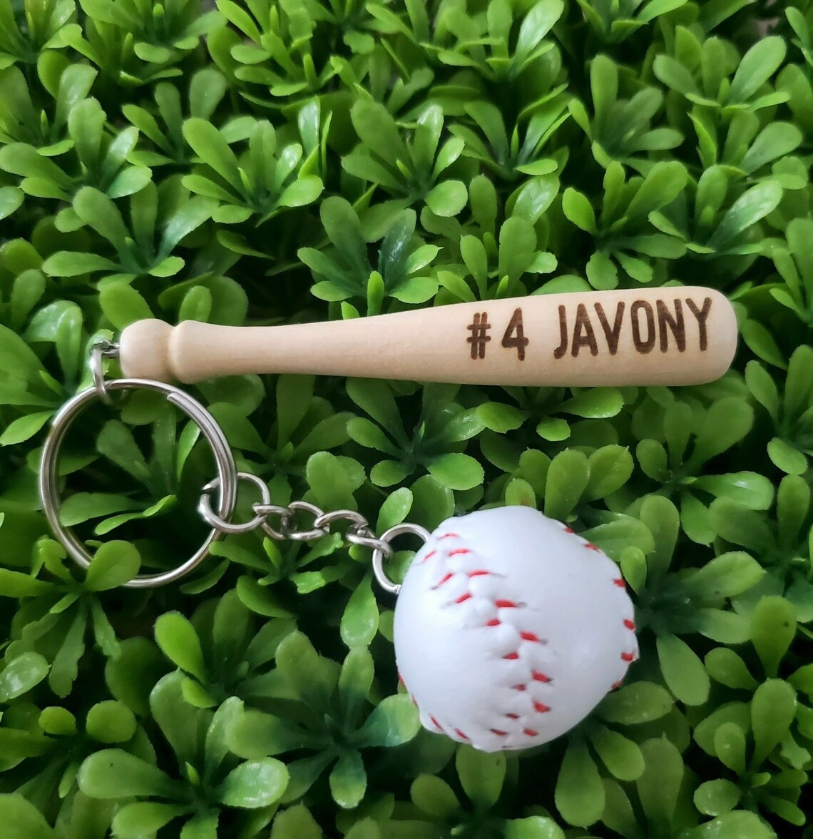 Personalized Baseball Keychain Etsy