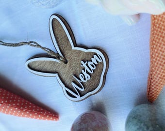 Easter Banny Face Name Tag || Wooden Name Tag || Easter Bunny Face || Personalized Basket || Basket Stuffer