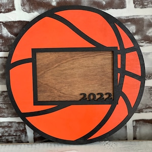 Fichier numérique SVG de cadre photo de basket-ball || Cadre photo 4 x 6 pouces || Fichier laser || Omtech || Forgelumineuse
