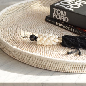 Bandeja Rotan blanca - Bandeja redonda ratán 50 cm