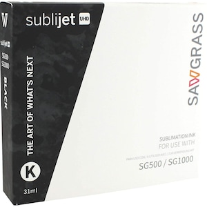 Sawgrass SubliJet UHD Sublimation Ink for Sawgrass SG500 & SG1000, Black Regular Capacity Cartridge 609101 (31ml)