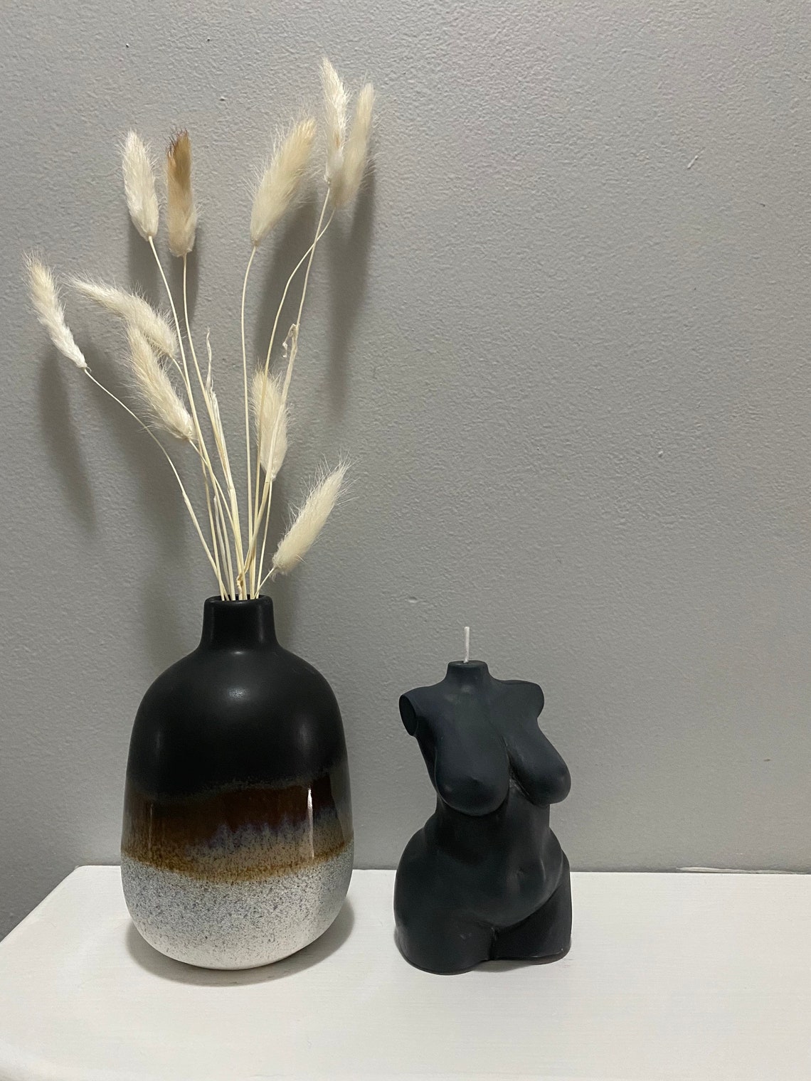 Rustic Textured Small Black Vase Etsy