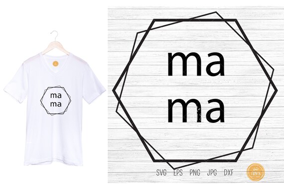 Download MAMA mimimal hexagon frame SVG Mothers Day SVG clipart | Etsy