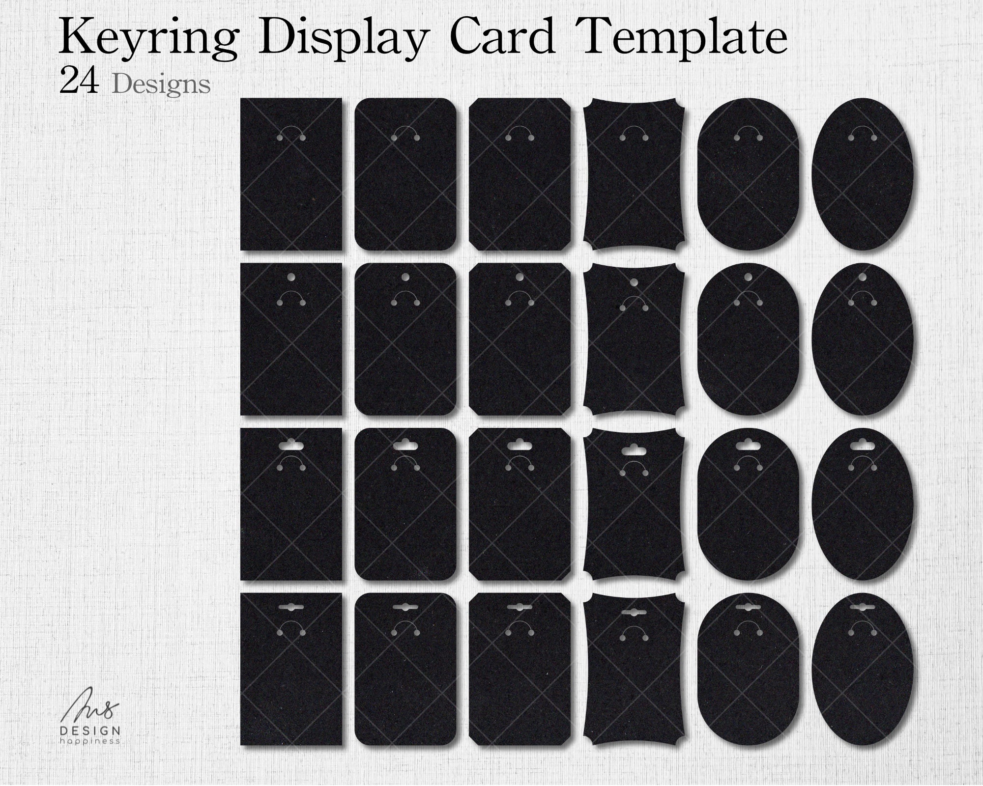 24 Keyring Display Card Template SVG, 6x4 Designs Keychain Card 4x6 ...