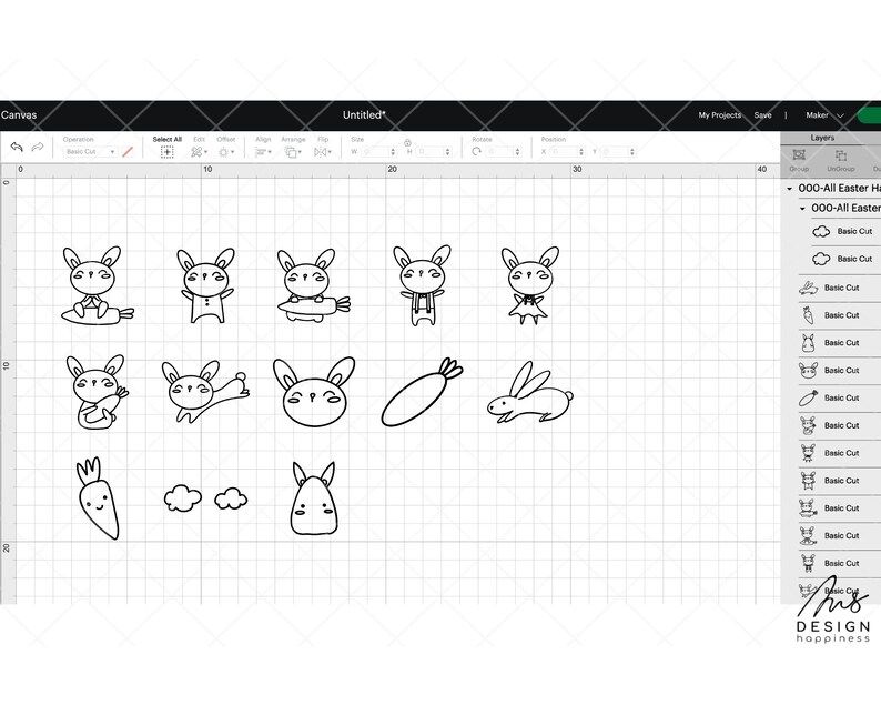 Happy Easter SVG, Spring Hand Drawn, Cute Bunny, Doodle Rabbit Clipart ...