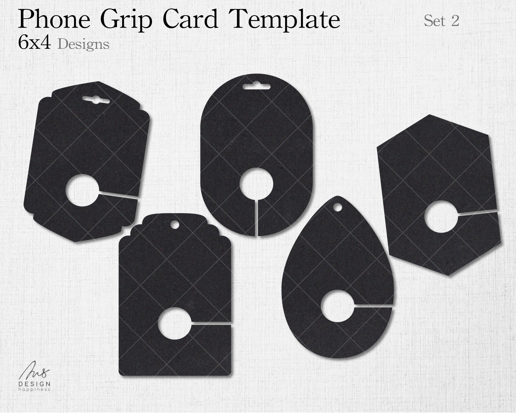 24 Phone Grip Display Card Template SVG Phone Grip Packaging Template