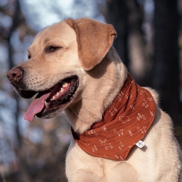 Hundehalstuch "jul" - rostrot - mitternachtsblau - Weihnachten - Halsband - Accessoire - Christmas - Geschenk-Musselin-Bandana - Tiere - pet