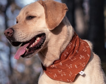 Dog bandana "jul" - rust red - midnight blue - Christmas - collar - accessory - Christmas - gift muslin bandana - animals - pet