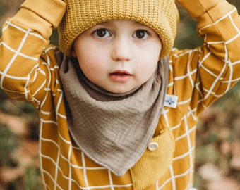 Foulard - mousseline - uni - uni - foulard triangulaire - tissu rot - bébé - tout-petit - foulard - style Scandi - minimaliste - bavoir