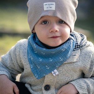 Scarf &quot;hav&quot; - anchor - children - baby - burp cloth - bandana - cloth - maritime - sea - birth gift - sea - sea breeze - bib