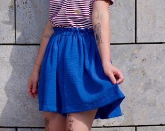 pantalones de muselina - shorts - pantalones - falda - culottes - muselina - pantalones de verano - verano - culottes - pantalones anchos - short - pierna ancha