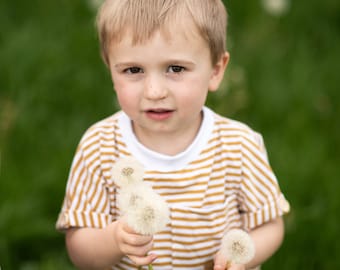 T-shirt "Waldemar" - chemise - enfants - rayures - rayé - coton - unisexe - bébé - oversize - poche poitrine - printemps - été rayures