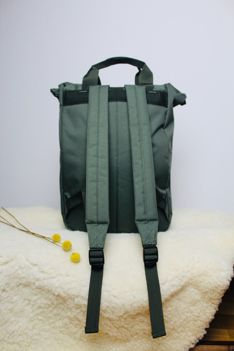 Backpack följeslagare olive green Christmas gift backpacker bag unisex wrap wrap backpack daypack roll top image 5